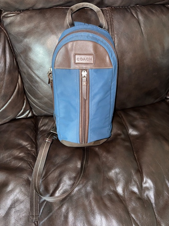 Coach Other - Coach Blue and Brown Nylon Sling Pack